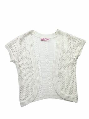 Vintage Candie’s Cream Knit Shrug Cardigan Open Front Cap Sleeve Y2K